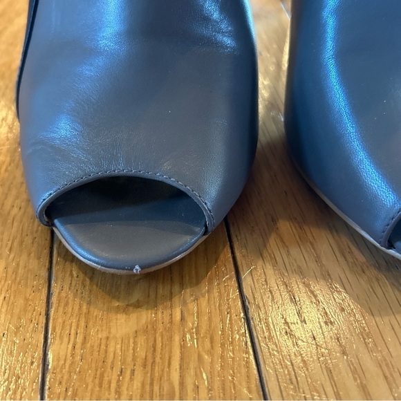 Ann Taylor Cara Crisscross Peep Toe Leather Sandals Heels Black Tan Women’s 7.5 - Picture 3 of 10